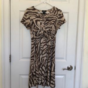 Brown and cream very flattering dress